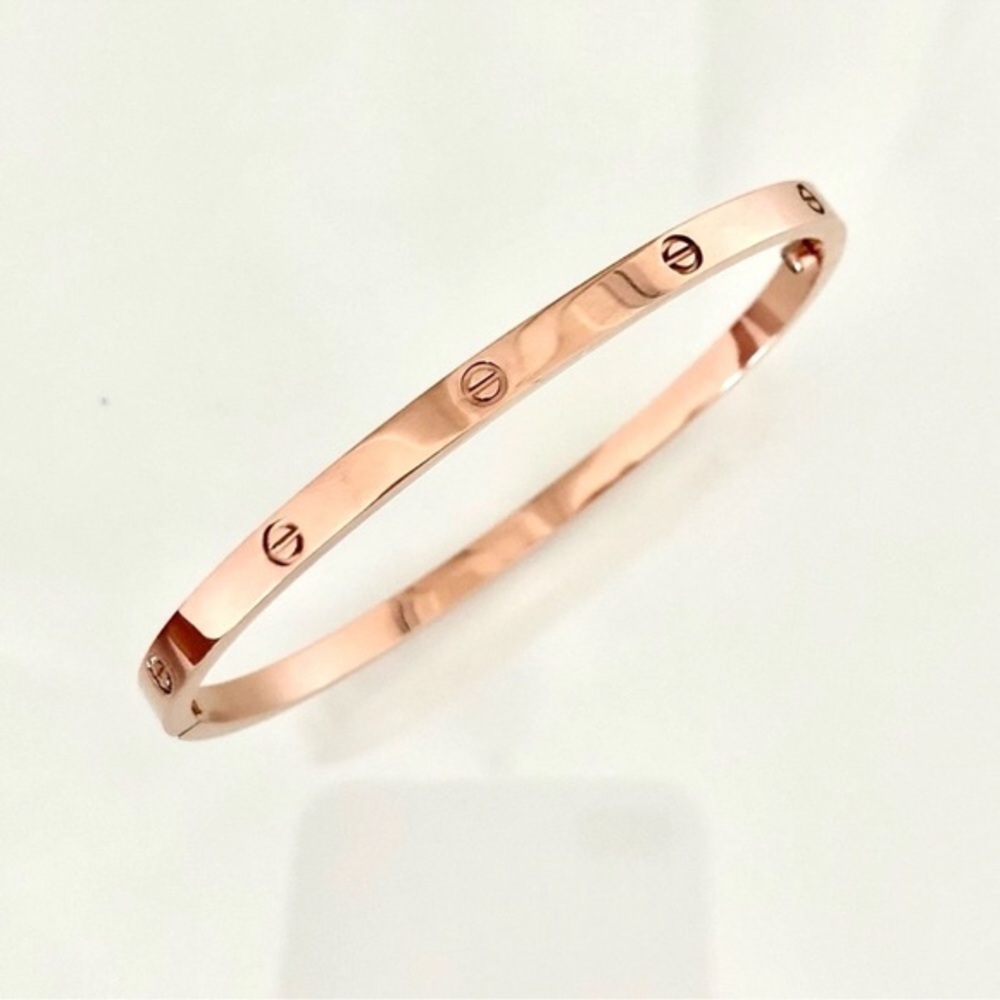 Generic Small Model Screw Cuff Bangle Bracelet with Screwdriver in Rose Gold